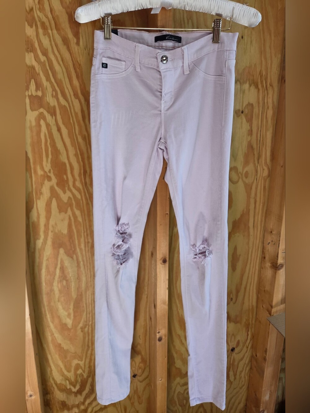 KanCan Pale Pink Ripped Skinny Jeans